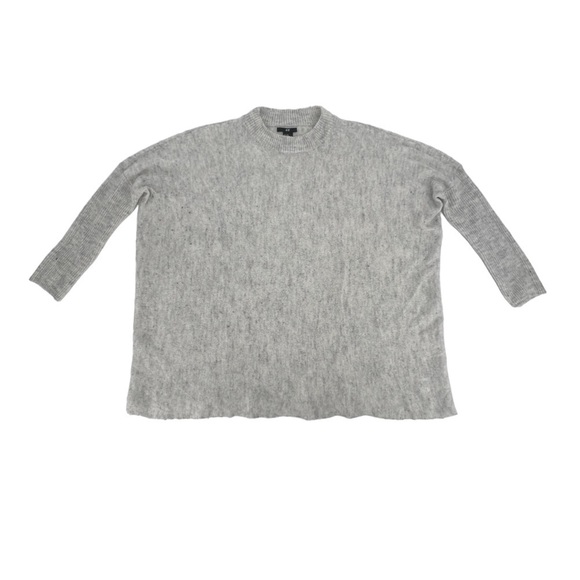 H&M Heather Gray Oversized Boxy Alpaca Wool Crew Neck Sweater Size XS/S Women’s - Picture 1 of 5